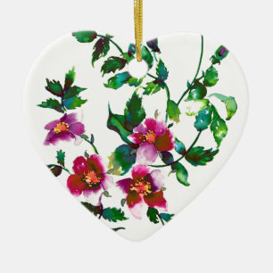 Vintage Rose Ceramic Ornament