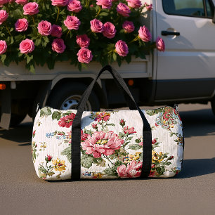 Vintage Rose & Chintz Floral Duffle Bag