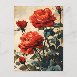 Vintage Rose Close-up: Timeless Elegance Postcard