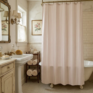 Vintage Rose & Cream Striped French Country