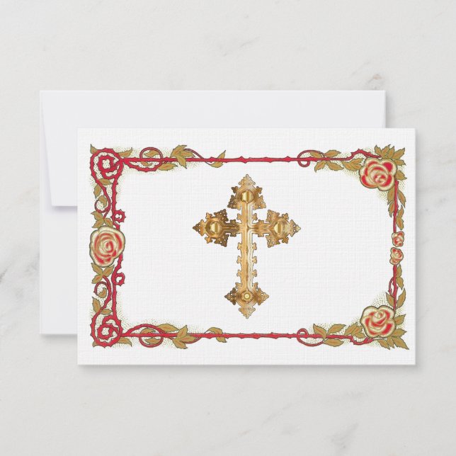 Vintage Rose Cross Save the Date (Front)