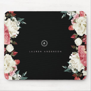 Vintage Rose Custom Monogram Mousepad