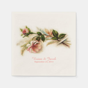 Vintage Rose Custom Wedding Napkins