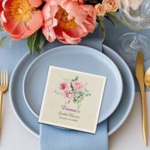 Vintage Rose Customize Bridal Shower Paper