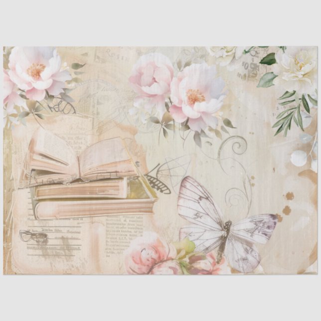Vintage Rose Decoupage Tissue Paper (Front)