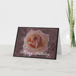 Vintage Rose Design Happy Birthday Card