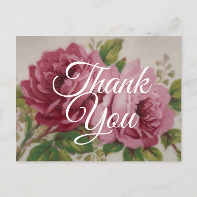 Vintage Rose Elegance Postcard (Front)