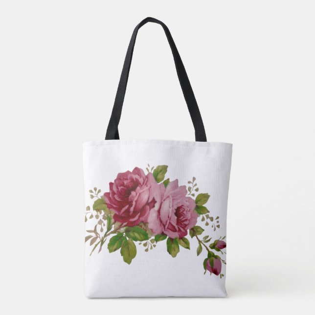 Vintage Rose Elegance  Tote Bag (Back)