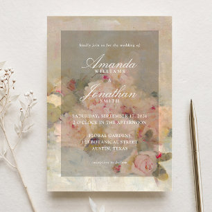 Vintage Rose Fine Art Wedding Invitation