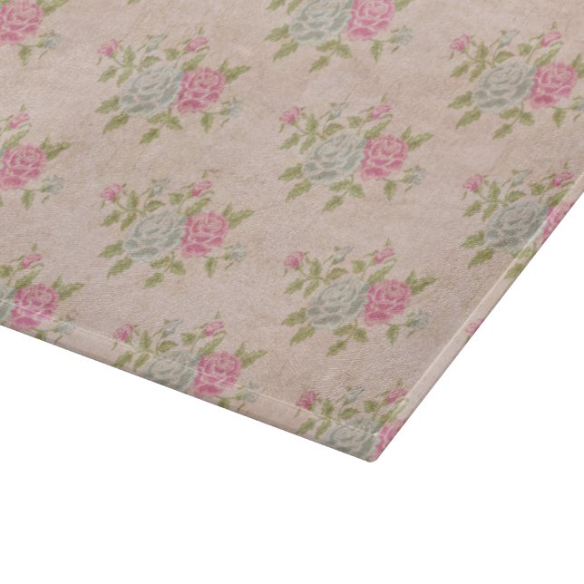 Vintage Rose Floral Cutting Board (Corner)