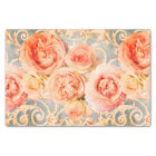 Vintage Rose Floral Damask Coral Peach