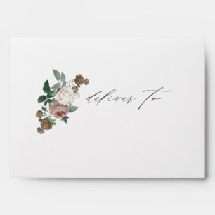 Vintage rose floral envelope