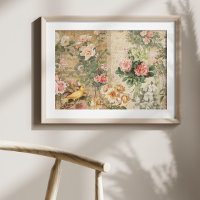 Vintage Rose Floral Ephemera French Decoupage