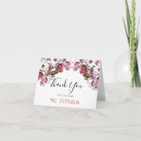 Vintage rose floral Merci nuptial