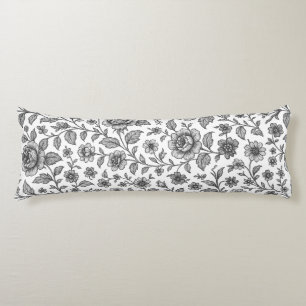 Vintage Rose Floral Pattern  Body Pillow