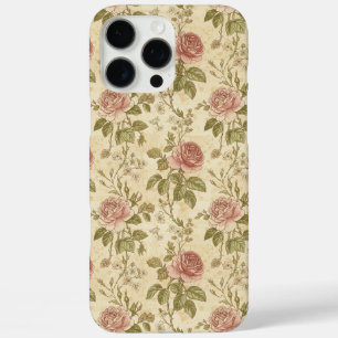 Vintage Rose Floral Pattern iPhone 16 Pro Max Case