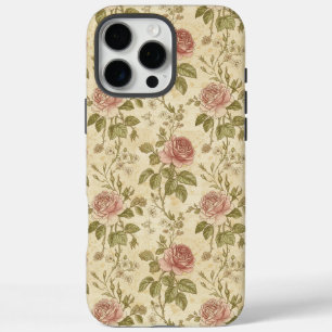 Vintage Rose Floral Pattern iPhone 16 Pro Max Case