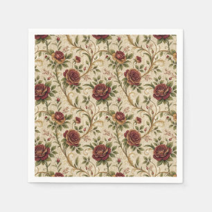 Vintage Rose Floral Pattern - Flower Design Art Napkin