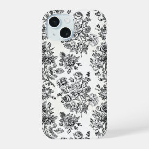 Vintage Rose Floral Pattern iPhone 15 Case