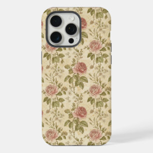Vintage Rose Floral Pattern iPhone 15 Pro Max Case