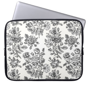 Vintage Rose Floral Pattern Laptop Sleeve
