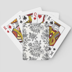 Vintage Rose Floral Pattern Playing Cards