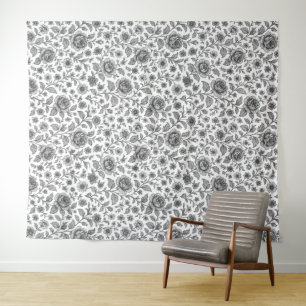 Vintage Rose Floral Pattern  Tapestry