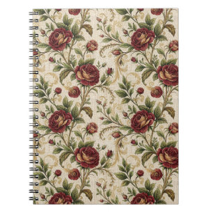 Vintage Rose Floral Print Pattern - Flowers Design Notebook