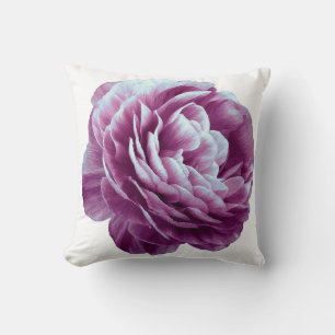 Vintage rose flower purple. Flower isolated on whi Throw Pillow