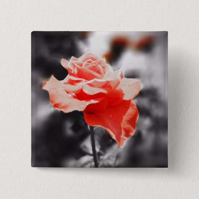 Vintage Rose Flowers #2 2 Inch Square Button (Front)