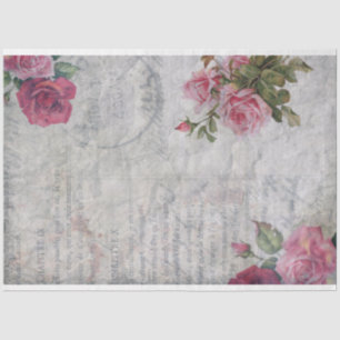 Vintage Rose/French Script Ephemera Tissue Paper