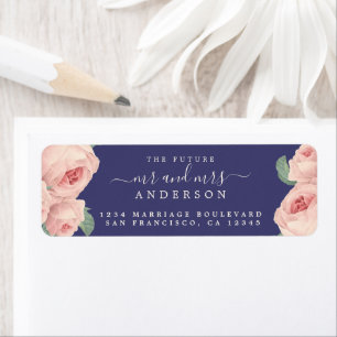 Vintage Rose Futur M. Mme Mariage Adresse de retou