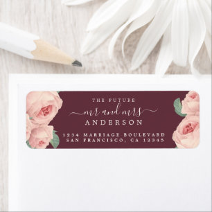 Vintage Rose Future Mr Mrs Wedding Return Address