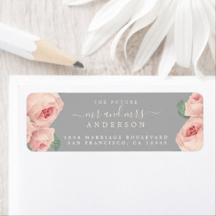 Vintage Rose Future Mr Mrs Wedding Return Address