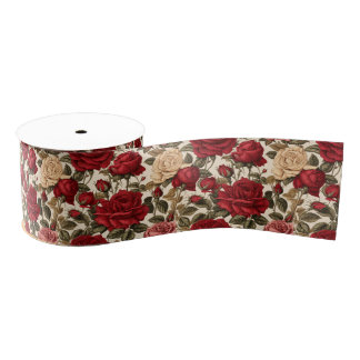 Vintage Rose Garden Grosgrain Ribbon
