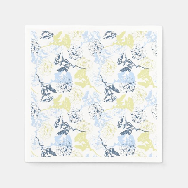 Vintage rose garden pattern napkin (Front)