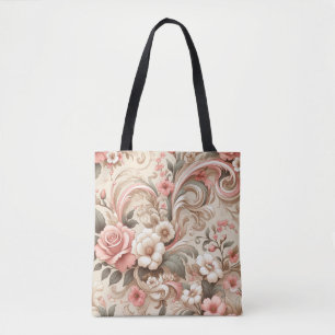 Vintage Rose Garden Scrollwork  Tote Bag