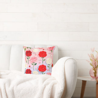 Vintage Rose Garden - Throw Pillow