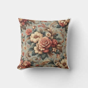 Vintage rose garden  Throw Pillow 2