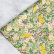 Vintage Rose Garden Wrapping Paper in Soft Blush B