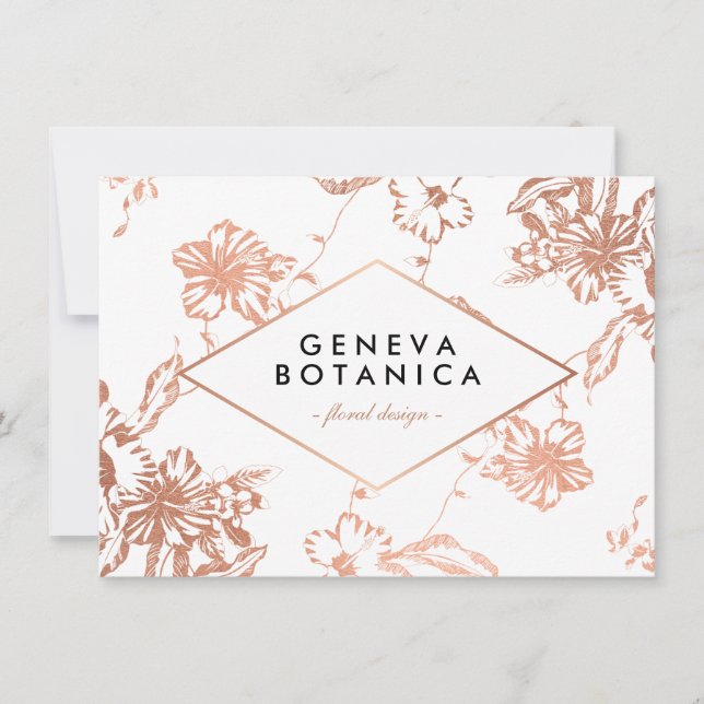 Vintage Rose Gold Floral Pattern Gift Certificate (Front)