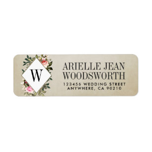 Vintage Rose Greenery Wedding Address Labels