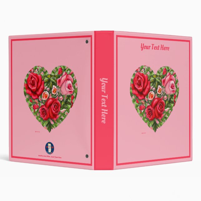 Vintage Rose Heart Binder (Background)