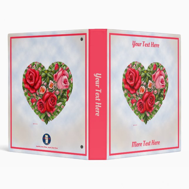 Vintage Rose Heart Binder (Background)