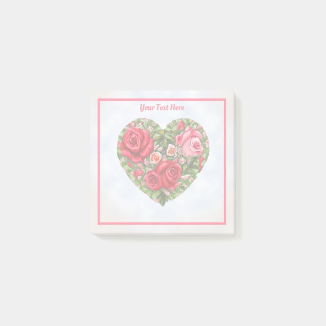 Vintage Rose Heart  Post-it Notes (Front)