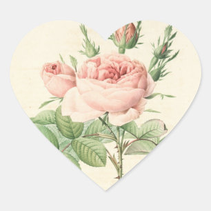 Vintage Rose Heart Sticker