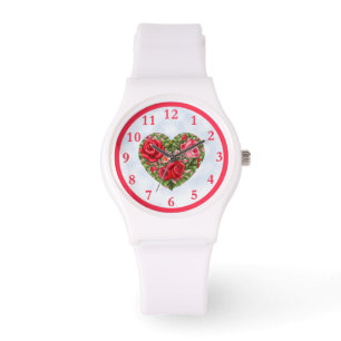 Vintage Rose Heart  Watch
