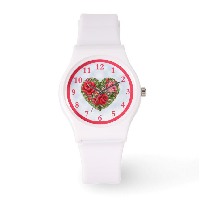 Vintage Rose Heart  Watch (Front)