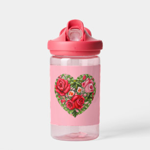 Vintage Rose Heart Water Bottle