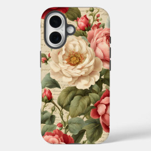 Vintage Rose Junk Journal Page iPhone 16 Case